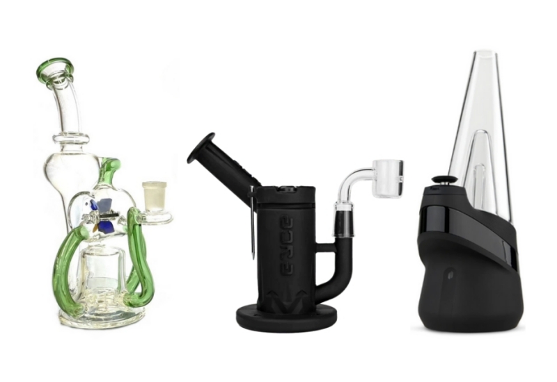 Recycler dab rig, silicone dab rig and smart rig